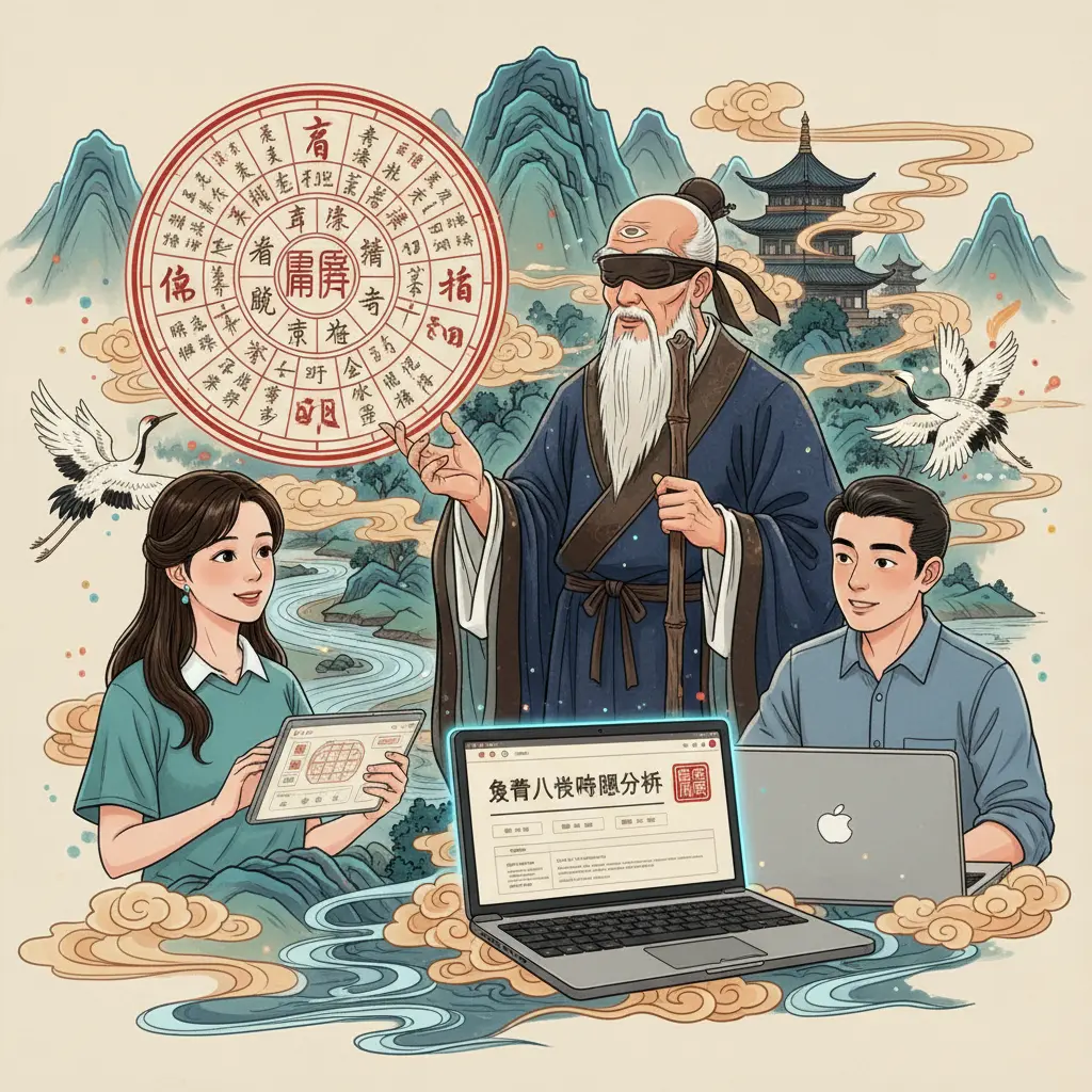 免費八字命盤分析 - 盲派八字