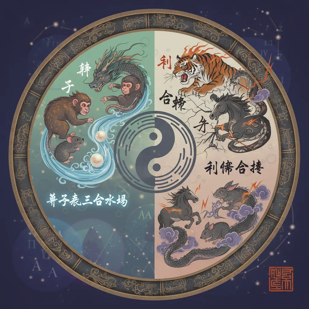 刑衝合害 - 地支三合