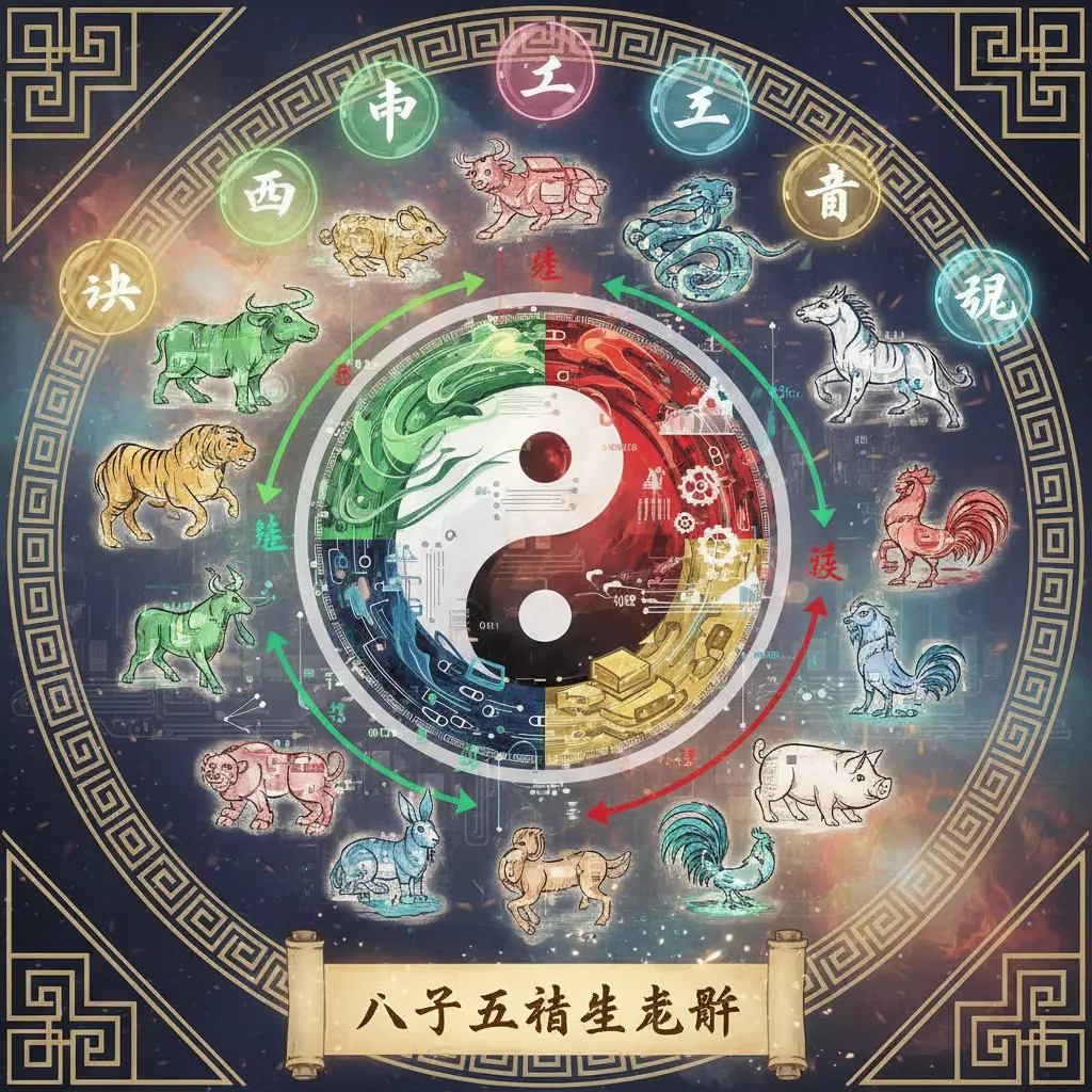 八字五行生剋賦 - 天干地支