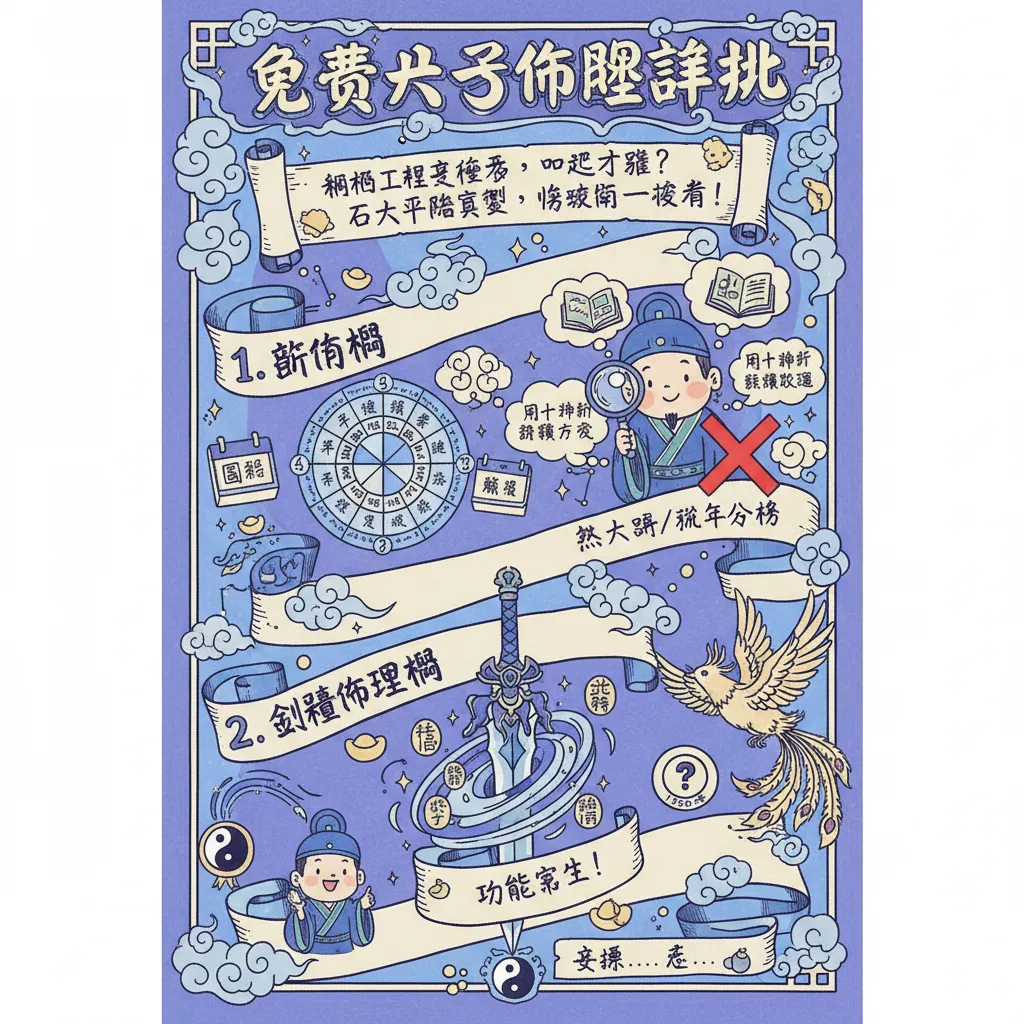 2026年五大免費八字命盤工具實測評比：功能、準確度與使用體驗一次看懂