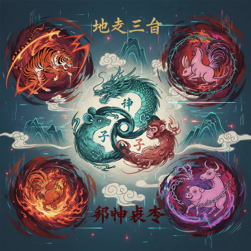 邢沖剋害 - 地支三合